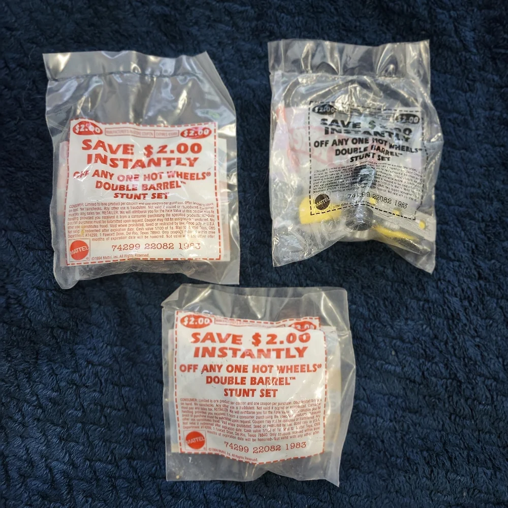 collection of three vintage 1994 McDonald's Happy Meal Hot Wheels toys